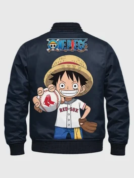One Piece Red Sox Varsity Jacket Back Look