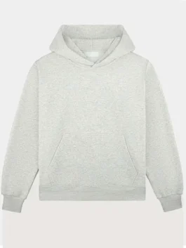 Parke Boston Grey Hoodie front view with soft grey fabric and clean printed chest design