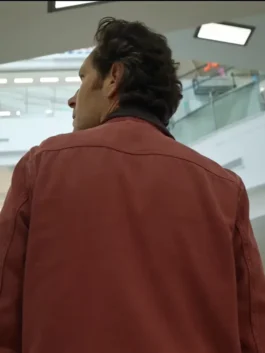 Power Ballad 2026 Paul Rudd Maroon Jacket back view with smooth plain design