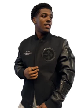 Pittsburgh Steelers Triple Black Wool Varsity Jacket View Look