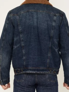 Marshals 2026 Felix Long Denim Jacket back view with plain long denim design