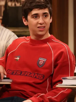Saturday Night Live Marcello Hernandez Red Sweatshirt front view with bold red finish