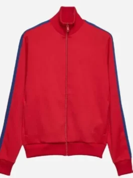 Billie Eilish Capital FM 2026 Red Track Jacket with full sleeves and red finish