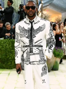Skepta Met Gala 2026 Printed Jacket front view with bold printed design