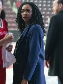 Boston Blue Lena Silver Blue Wool Coat full outfit look in silver blue