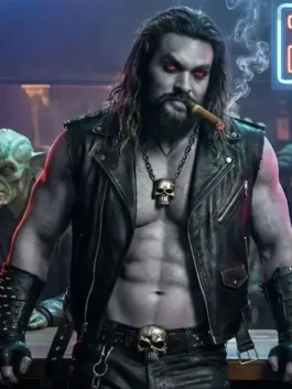 Supergirl Jason Momoa Leather Vest front view with rugged leather finish