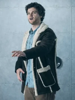 Hughie Campbell The Boys S05 Shearling Leather Jacket side view with warm lining
