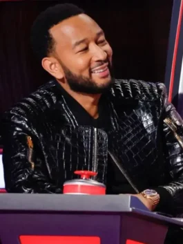 The Voice John Legend Crocodile Jacket Close-Up View