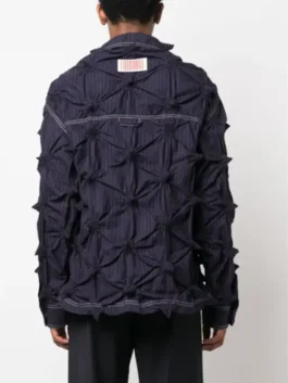 The Voice S27 Conor James Blue Spikey Jacket back view with blue spikey texture and sleeve detail