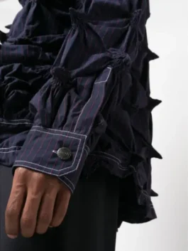 The Voice S27 Conor James Blue Spikey Jacket side look with cuff detail and blue texture