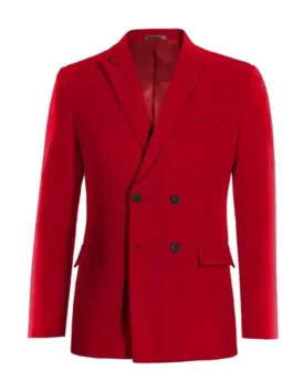 The Voice S27 John Legends Red Suit view showing red blazer, matching trousers, and polished formal style