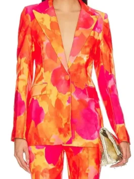 The Voice S27 Kaiya Hamilton Jacket closure view with front fastening and fabric detail