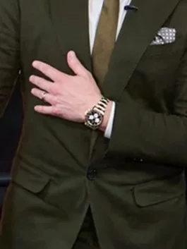 The Voice S27 Michael Buble Green Suit close-up view with lapel, fabric, and front detail
