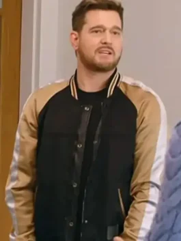 The Voice S27 Michael Bublé Varsity Jacket front view with sporty collar and neat closure