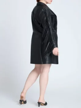 The Voice S28 Leather Fringe Jacket Back View