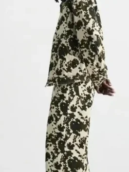 The Voice S28 Max Cooper III Cow Print Jacket side view showing cow print pattern and jacket shape