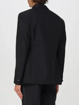 The Voice S28 Michael Buble Satin Lapel Blazer back view with smooth formal blazer shape
