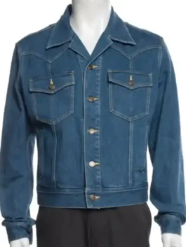 The Voice S29 John Legend Denim Jacket view look showing denim texture, collar, and relaxed fit