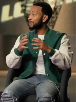 The Voice S29 John Legend Green Varsity Jacket Front View
