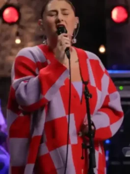The Voice S29 Mikenley Oversized Cardigan front view with loose body shape and open style