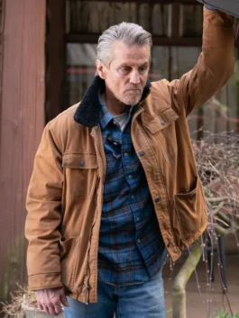 Tracker S03 Jerry Trimble Brown Jacket side view with smooth casual fit