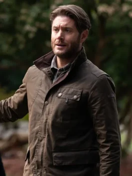 Tracker S03 Jensen Ackles Brown Jacket side view with smooth brown finish