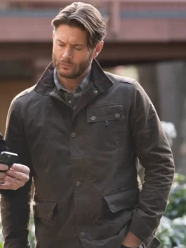 Tracker S03 Jensen Ackles Brown Jacket front view with clean closure