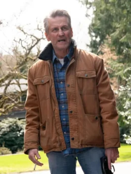 Tracker S03 Jerry Trimble Brown Jacket front view with button closure