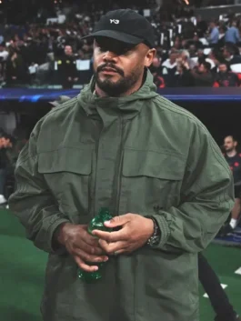 Vincent Kompany Adidas Green Jacket front view with sporty green design