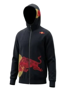 Vintage Red Bull Big Embroidered Logo Racing Hoodie Front Look