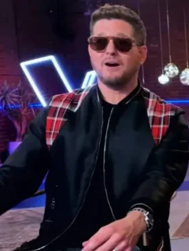 Voice S27 Michael Buble Varsity Jacket style view showing sporty varsity design and neat outerwear fit