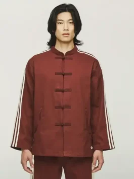 Adidas CLOT Track Jacket by Edison Chen featuring a professional toggle closure and luxury cotton texture.