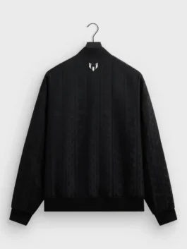 Back view of the black Adidas x Kith x Lionel Messi Bomber Jacket from the iconic Adidas x Kith x Messi collaboration