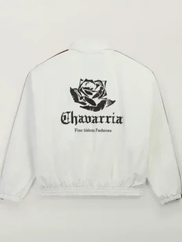 Adidas x Willy Chavarria Woven Jacket back view showcasing professional tailoring and luxury elastic hem finish.