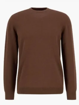 Belmont Cameli Off Campus Brown Sweatshirt front view showcasing professional textile grain and luxury full length sleeves.