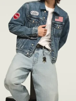 Shop the coca cola denim trucker jacket Front Look