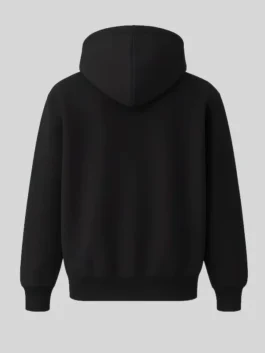 Drake Ovo Iceman Hoodie black back view in rich fleece with bold OVO Iceman detailing and a clean structured hooded everyday streetwear silhouette throughout.
