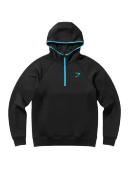 Gymshark Onyx 5.0 Seamless Hoodie in premium fabric with a hooded collar and Gymshark's bold seamless athletic half zip everyday performance build.