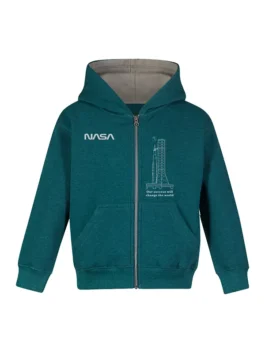 NASA Worm Logo ARTEMIS Launch System Youth Jacket in cozy fleece with rib knitted cuffs, kangaroo pockets and bold NASA ARTEMIS Launch System worm logo detailing.