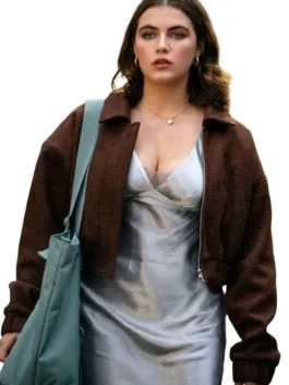 Off Campus Ella Bright Brown Suede Jacket in warm brown suede with a shirt style collar and Ella Bright's bold and grounded Off Campus everyday character presence.