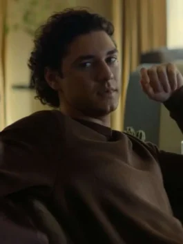 Belmont Cameli Off Campus Brown Sweatshirt in professional brown fleece fabric with a luxury round neck collar.