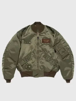 Pokemon x Human Made Satin Bomber Jacket showcasing professional satin grain and luxury rib knitted collar.