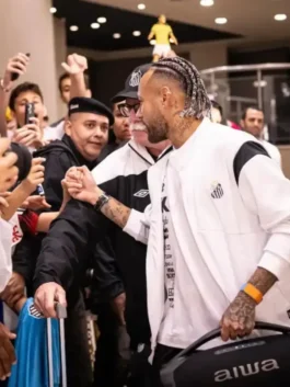 Santos FC Neymar White Track Jacket in clean white fleece with a stand up collar and Neymar's bold Santos FC football legacy zip-up everyday presence.