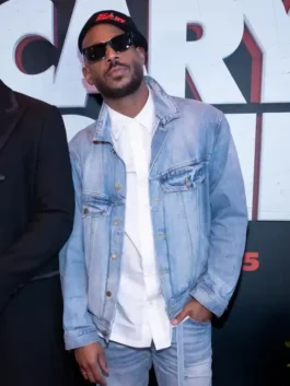 Scary Movie 6 Event Marlon Wayans Denim Jacket in bold blue denim with a shirt collar and Marlon Wayans's sharp Scary Movie 6 event presence.
