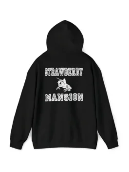 Back view of the Strawberry Mansion Hoodie showcasing the full design inspired by Strawberry Mansion culture
