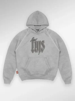 TMS Grey Hoodie in professional grey fleece fabric with a luxury hooded collar finish.