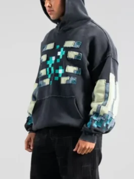 Black Very Cool x Minecraft Warden Hoodie inspired by the most feared creature in the Minecraft game