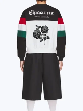 Adidas Chavarria Chicano Crewneck Shirt highlighting professional full length sleeves and luxury rib knitted cuffs.