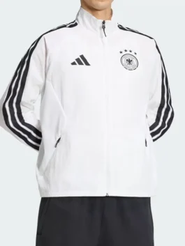 Adidas Germany Anthem White Jacket Front View