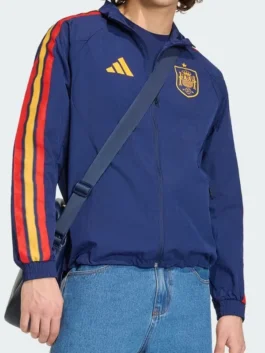 Adidas Spain Anthem Blue Jacket Front View
